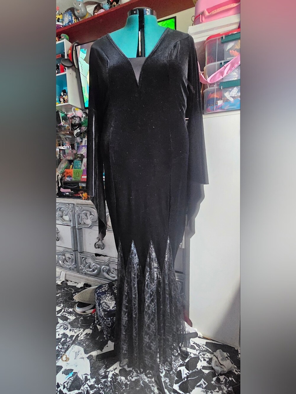 Gothic Velvet Maxi Dress